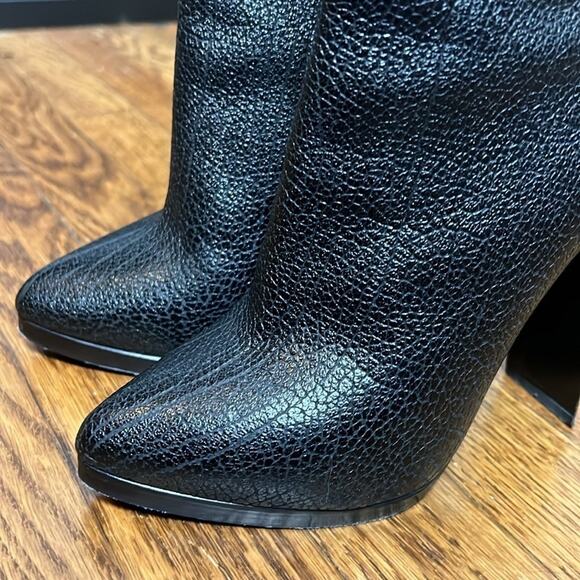 3.1 Phillip Lim - Black Pebbled Leather Stiletto Ankle Booties Sz 36 - Picture 4 of 10